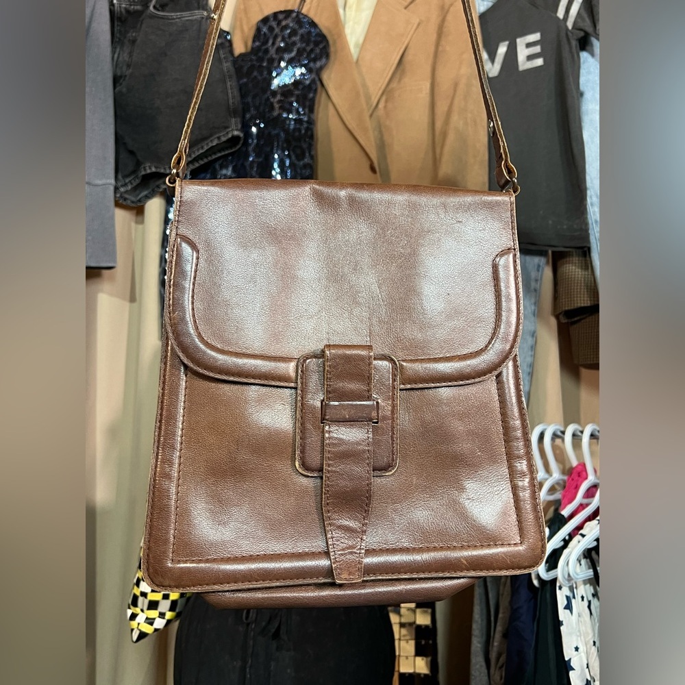 Vintage Rare Yves Saint Laurent Neutral Brown Leather Western Style Unisex Bag - Picture 9 of 16
